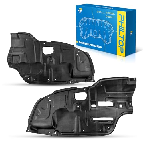 Image of PHILTOP Front Lower Engine Splash Shield Under Cover Compatible with 2002-2006 Toyota Camry, 2 x Engine Case Guards Replace# TO1228106 TO1228107