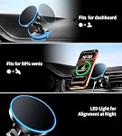 BHHB for MagSafe Car Mount Charger, 15W Magnetic Car Phone Charger for Vent/Dashboard, [2026 New] Car Phone Holder Mount, Fast Charging Magsafe Car Charger ONLY for iPhone 17 16 15 14 13 12 Series