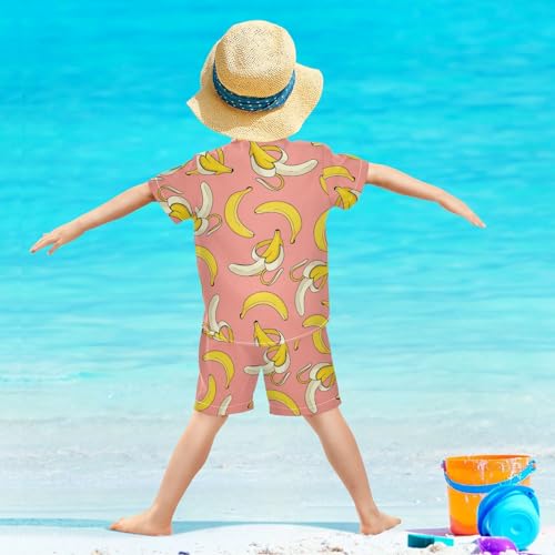 Image of CaTaKu Hawaiian Shirts for Boys 2 Pieces Button Down Shirt Short Sleeve and Short Set Kids Summer Outfits 3-10T