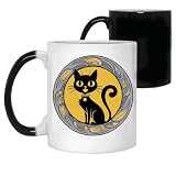 Gift Design Idea Halloween Cat Witch, Witchy, Witches Cat, Halloween, Halloween Cat, Cat 11 Oz White Ceramic Color Changing Mug 664616