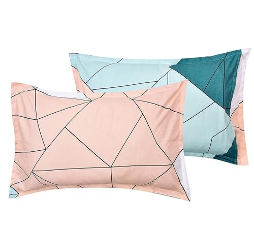 Image of Combo Pack of 2 Elastic Fitted Bedsheet 1 for Double Bed and 1 for Single Bed of Same Print 200TC(Pista Green)