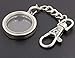 Eosmer 30MM Round Silver Plain Living Memory Floating Locket Keychain Fitting with DIY Floating Charms