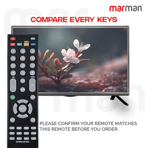 Image of marman Compatible with Smart Tv Remote Control No Voice Command Without Google Assistant Suitable for LED LCD UHD Television - Match The Keys Exactly with Existing Model