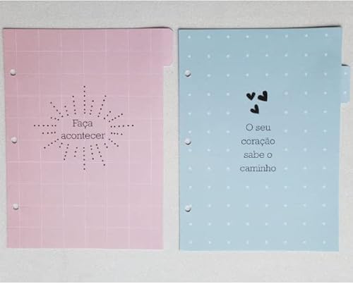 Refil Divisórias Fichário Fina Ideia + 10 Canetas Gel Cor