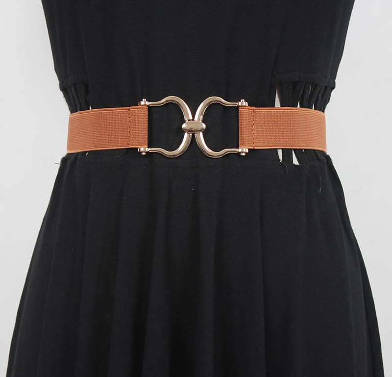 Women's Thin Elastic Corset Waist Belts Stretch Cinch Wrap Around Boho for Vintage Waistband Dresses3