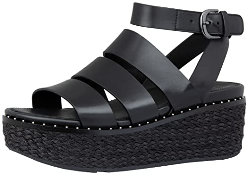 Fitflop™ Women's Eloise Back-Strap Espadrille Wedge Sandal, Black, Size 10 #TOP22