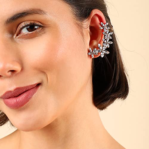 Image of SOHI Designer Cuff Earrings for women & girls, cute earrings for girls, fancy earrings for women stylish, fashion jewellery for women, Light Weight stylish, Cuff Earring, One Ear Cuff, Ear wire