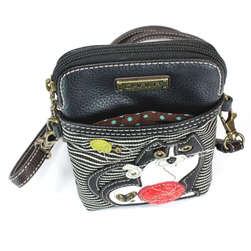 Image of CHALA Cat Collection Cell Phone Crossbody Purse-Women PU Leather /Canvas Multicolor Handbag with Adjustable Strap