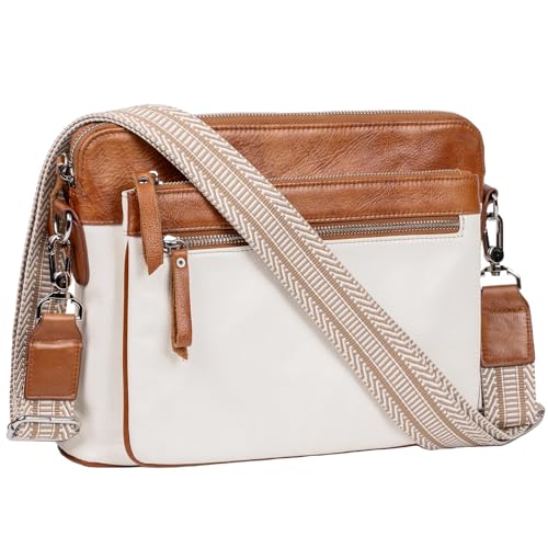 Small Soft Pebbled Real Leather Crossbody Handbags Purses Sling Crossover Shoulder Bag