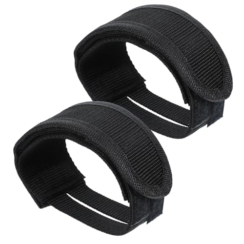 1 Pairs Bike Pedal Straps Adjustable Anti-Slip Toe Clips Straps with Double Adhesive Universal Cycling Foot Strap for Fixed Gear Kids Bike Exercise Cycle & Road Bikes Cleats (Black)