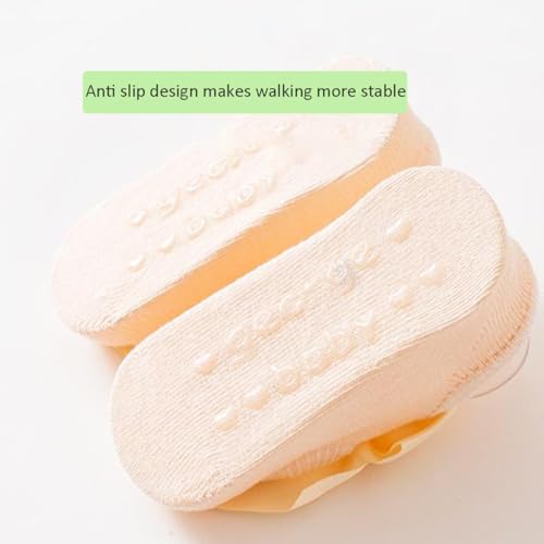 Beyonddraw Baby Ballet Socks,3pair Non-skid Socks Shoes for Baby Girls,Newborn Cotton Toddler Lace Bowknot Flower Walker Sock4