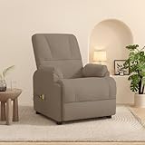 Gecheer Sillón de Masaje elevable de Piel de Ante Artificial Taupe