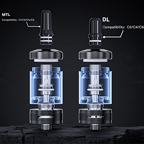 VAPTIO Cosmo A2 Kit Elektronische Zigarette 2000 mAh 25W Vape Pen mit 2 Stück 0,7 ohm(C6)/ 1,0 ohm(C5) Mesh Coil,No E Liquid No Nicotine – Bild 7