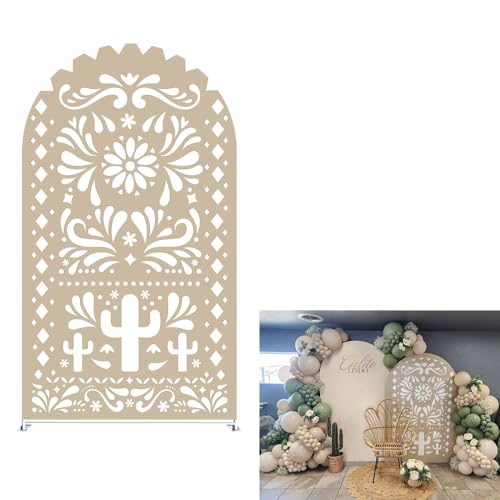 Toile de fond arche mexicaine 0,9 x 1,5 m en tissu extensible infroissable pour fete prenatale