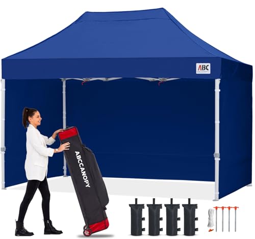 Image of ABCCANOPY Commercial Pop Up Canopy Tent with Sidewalls 10X15,Navy Blue