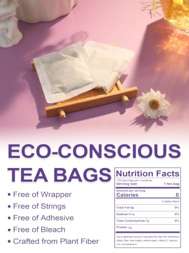 Image of TeeLux Chamomile Passionflower Tea Bags, Smooth & Soothing Taste, 100 Count | Caffeine Free Herbal Blend with Lemon Balm, Spearmint, Valerian Root & Lavender, Floral Aroma, Gluten Free, Hot or Iced