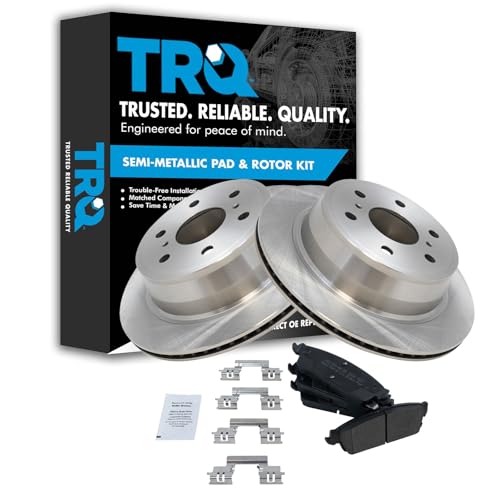 Image of TRQ Rear Premium Posi Metallic Brake Pad Rotor Kit | For Chevy GMC 1500 Tahoe