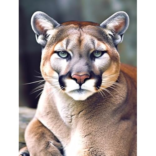 Diamond Art Painting Wildlife Animal Lion Big Cat Kit for Adults Full Round Drill Diamond Art Painting by Number Kits Gem Art Wall Home Decor(11.8 x15.8inch)