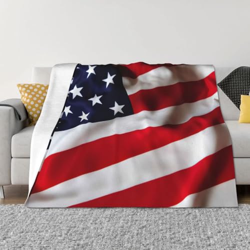 Couverture légère drapeau américain plaid lit jeté de canapé toutes saisons - 4