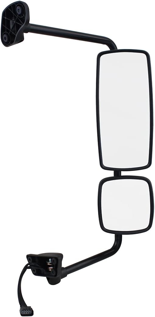 United Pacific 42412 Chrome Mirror Assembly w/Power Adjust & Heated Function for Freightliner M2, Electric Operation w/Heated Main Mirror - Passenger Side - ONE Unit