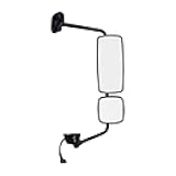 42412 Chrome Mirror Assembly w/Power Adjust & Heated Function for Freightliner M2, Electric Operation w/Heated Main Mirror - Passenger Side - ONE Unit