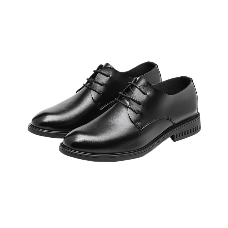 Men's Classic Lace-up Formal Oxfords Mens Sneaker Low Top Mens Retro Comfortable Business Height Increasing Non-Slip Derby for Wedding Evening Uniform Party Office