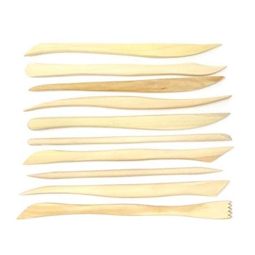 Honbay 10-Piece Double Ended Wooden Mini Modeling Tools Clay Sculpture Tools for Cutting, Carving and Smoothing