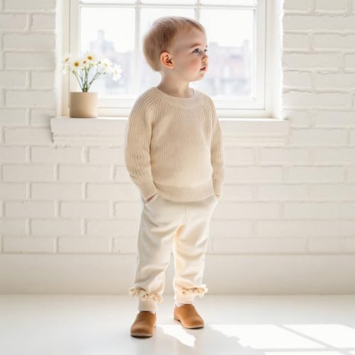 Toddler Baby Boy Girl Knit Sweater Basic Crew Neck Long Sleeve Solid Pullover Sweatshirt Fall Winter Outfit4