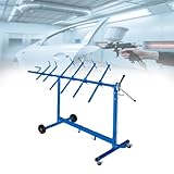 Mobiler Türinnenverkleidungs-Präsentationsständer, Verstellbarer Lackierständer Für Autoteile, Universeller 90°-Drehständer Für Werkstätten, Lackierereien Und Farbenfachgeschäfte, Blau – 225 X 70 X 1
