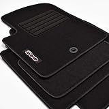 fiat cabriolet spider Teppichfarbe schwarz, Einfasskettelung in schwarz, Absatzschoner im Pedalbereich