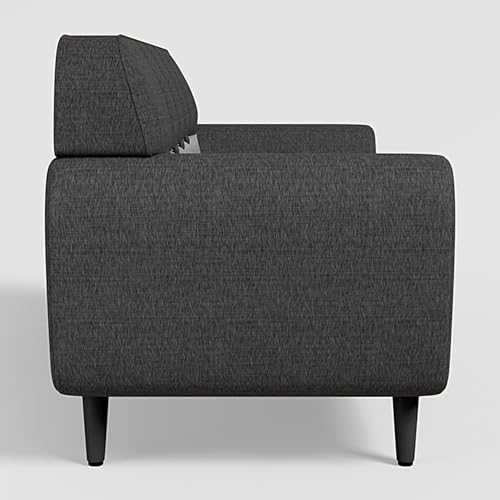 Image of GODREJ INTERIO Sofa Bobbin 3 Seater Fabric Sofa for Living Room, 3-Years Warranty, Pinewood, Charcoal