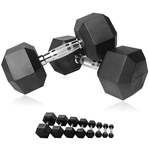 fitness rubber hex dumbbell set