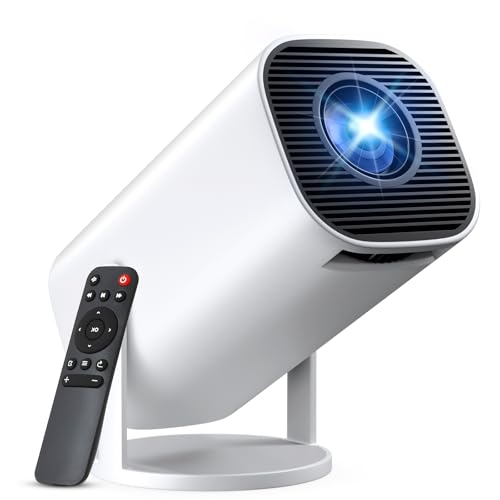 Mini Beamer, Smart Projektor Full HD 1080P, Klein Beamer Heimkino mit WiFi 6 und Bluetooth 5.2, Unterstützt Auto Trapezkorrektur 180° Drehbar Kompatibel mit HDMI/TV Stick/Memory Stick/Laptop