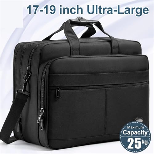 Briefcases Large Capacity Briefcase Bag Men Business Bag 15.6 Inch 17 Inch 19 Inches Laptop Bag Shoulder Bags(Medium Size)3