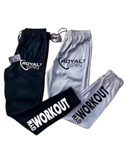 Men's Training Jogger Lower Pack of 2 Printed Microfibre Track Pants for Fitness Workout Walking and Leisure-image-37