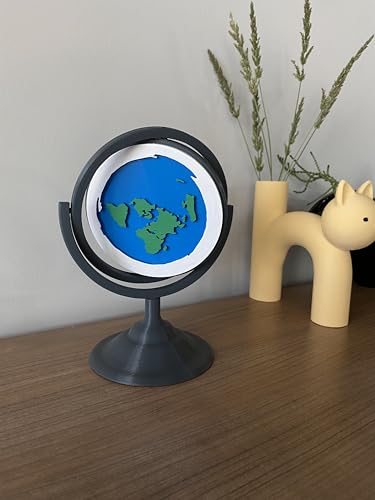 Globe de terre plate en PLA de 19 cm idéal pour décorer votre bureau