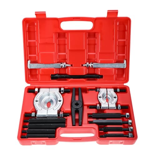 FreeTec 14Pcs Bearing Separator Puller Set Bearing Splitter Gear Puller Fly Wheel Separator Set 5 Ton Capacity 2 and 3 Bearings Splitters