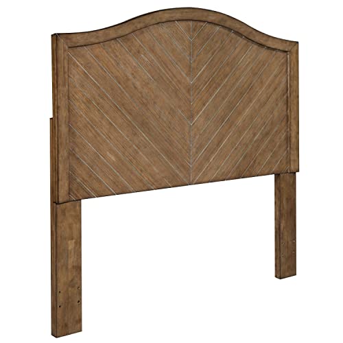Pulaski Camel Back Chevron Patterned Wood Headboard, Queen, Brown - Image 4