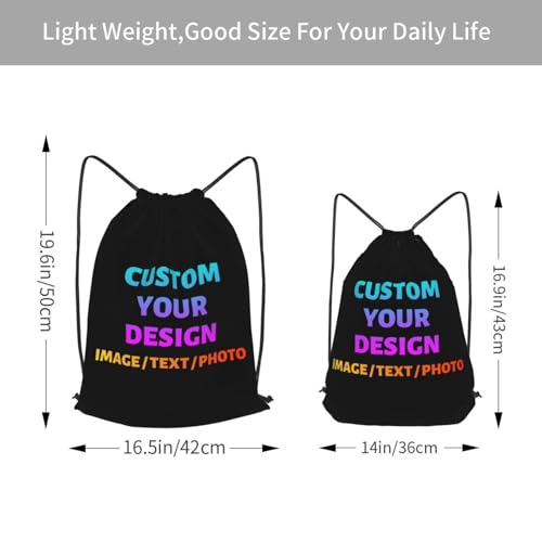 Custom Drawstring Backpack Personalized Drawstring Gym Bag Design Your Photo/Logo/Text for Men Women Swimming Sports Bags3