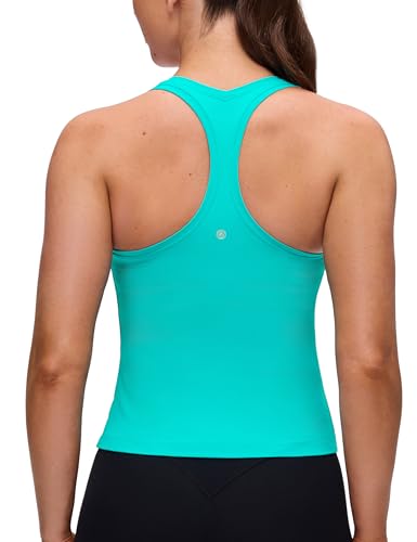 Image of CRZ YOGA Butterluxe Racerback Tank Waist Length | Yoga, Extremely Soft, Tight Fit, Scoop Neck, Sleeveless Tops for Women