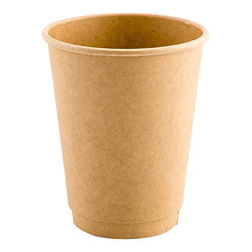 Image of Restaurantware 12 Ounce Disposable Coffee Cups, Pack of 25 Double Wall Paper Drinkware - Insulated with a Rolled Rim, Ideal for Takeaways, Tea, Iced Tea, Hot Chocolate, Cold Beverages and More