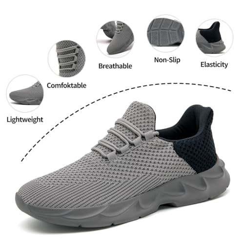 Image of DLWKIPV Mens Running Shoes Tennis Walking Shoes Comfortable Breathable Lightweight Non Slip Fashion Casual Sneakers Workout Gym Shoes for Running