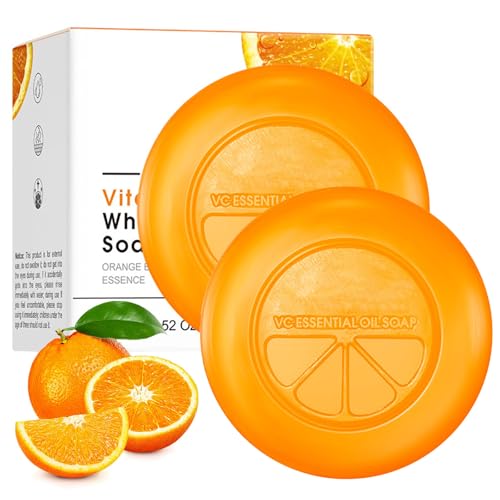 Jabón con vitamina C, paquete de 2 unidades, natural, con aroma a cítricos, limpiador profundo e hidratante, suave y nutritivo, jabón de núcleo para todo el cuerpo