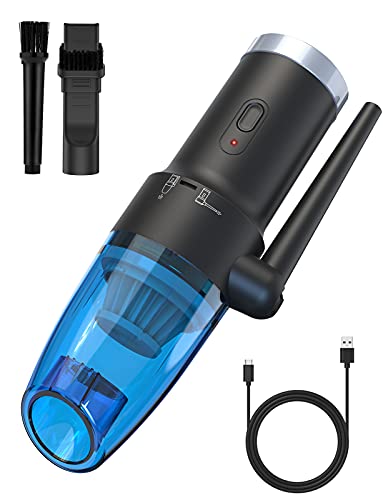 Cordless Compressed Air Duster, 2 in 1 Handheld Vacuum/Air Blower Rechargeable, 6000mAh, Fast Charging, 60000 RPM, Compressed Air Cans for PC/Keyboard/Car/Electronic Device/Pet House Dust Cleaning