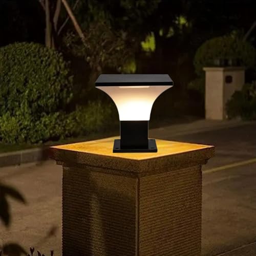 Image of GreyWings Black Metal Outdoor Gate Light for Pillar, Waterproof Modern Boundary Wall Lamp with B22 Holder, Decorative Entrance Lighting, Pack of 2