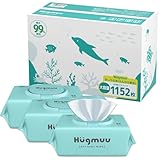 おしりふき おしり拭き ふんわり厚手 水分たっぷり 大容量 蓋付き 1152枚 (96枚×12個セット) ウェットティッシュ 赤ちゃん ベビー 【Hugmuu】ハグムー 純水99% お尻拭き