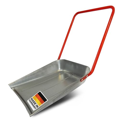 SHW-FIRE | Maxi Schneeschieber 62 cm, robuste Schneewanne aus Stahlblech mit ergonomischem Griff, verzinkte Wanne ideal für große Flächen, große robuste Schaufel für Schnee | Made in Germany