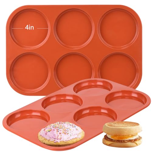 Goensjt 2 Pack Silicone Muffin Top Pans for Baking 4