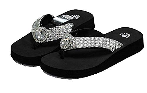 Premium Western Rhinestone Large Concho Blingbling Flip Flops S0502