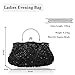 CORIOS Evening Clutch Bag for Women Vintage Beaded Sequin Handbag Bridal Wedding Purse Fashion Floral Shoulder Bag - 1920s Accessories Glitter Crossbody Bag for Banquet Party Cocktail Prom Black